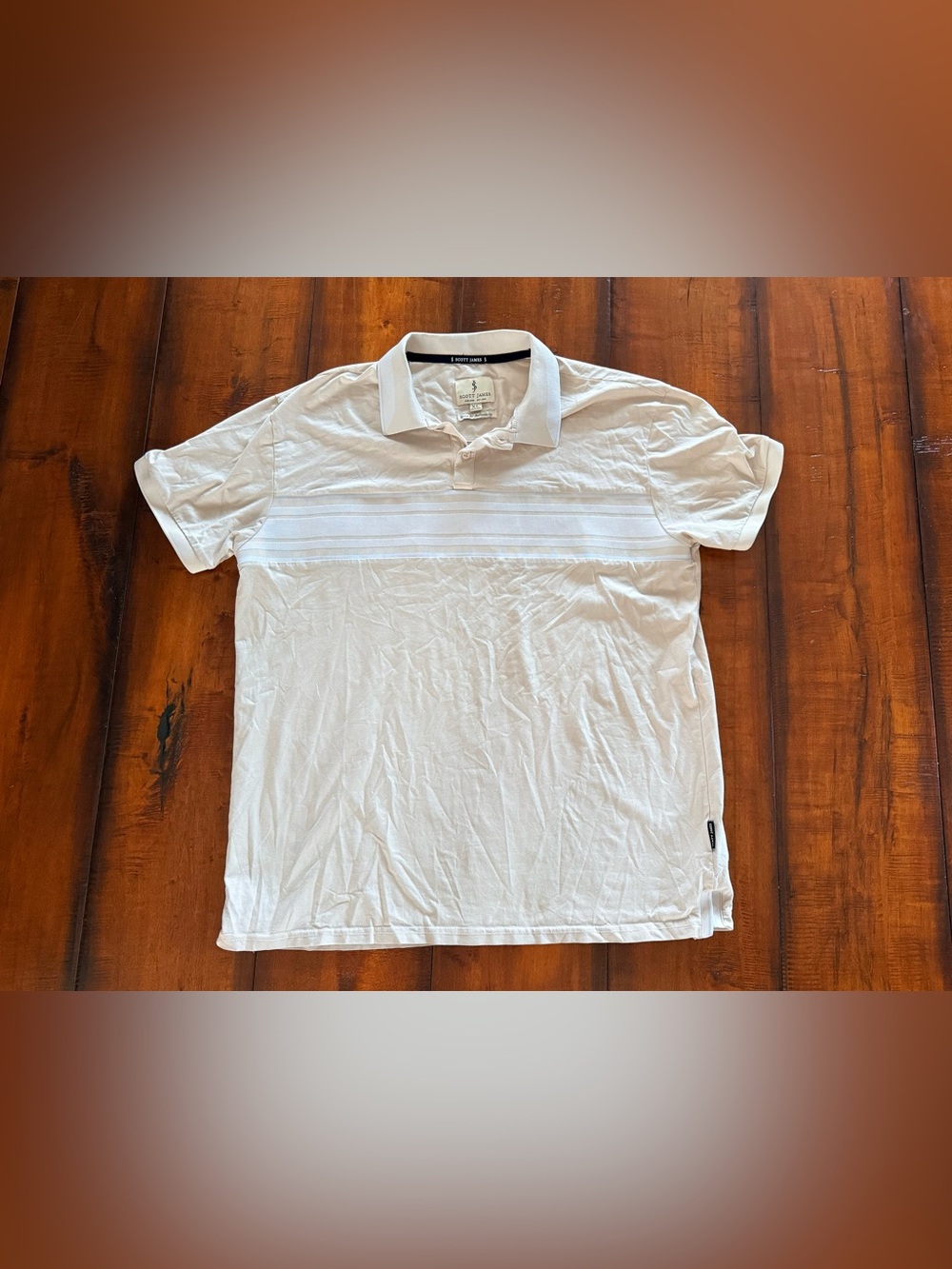 Scott James Classic Cream Men's Polo with Subtle Stripe Detail